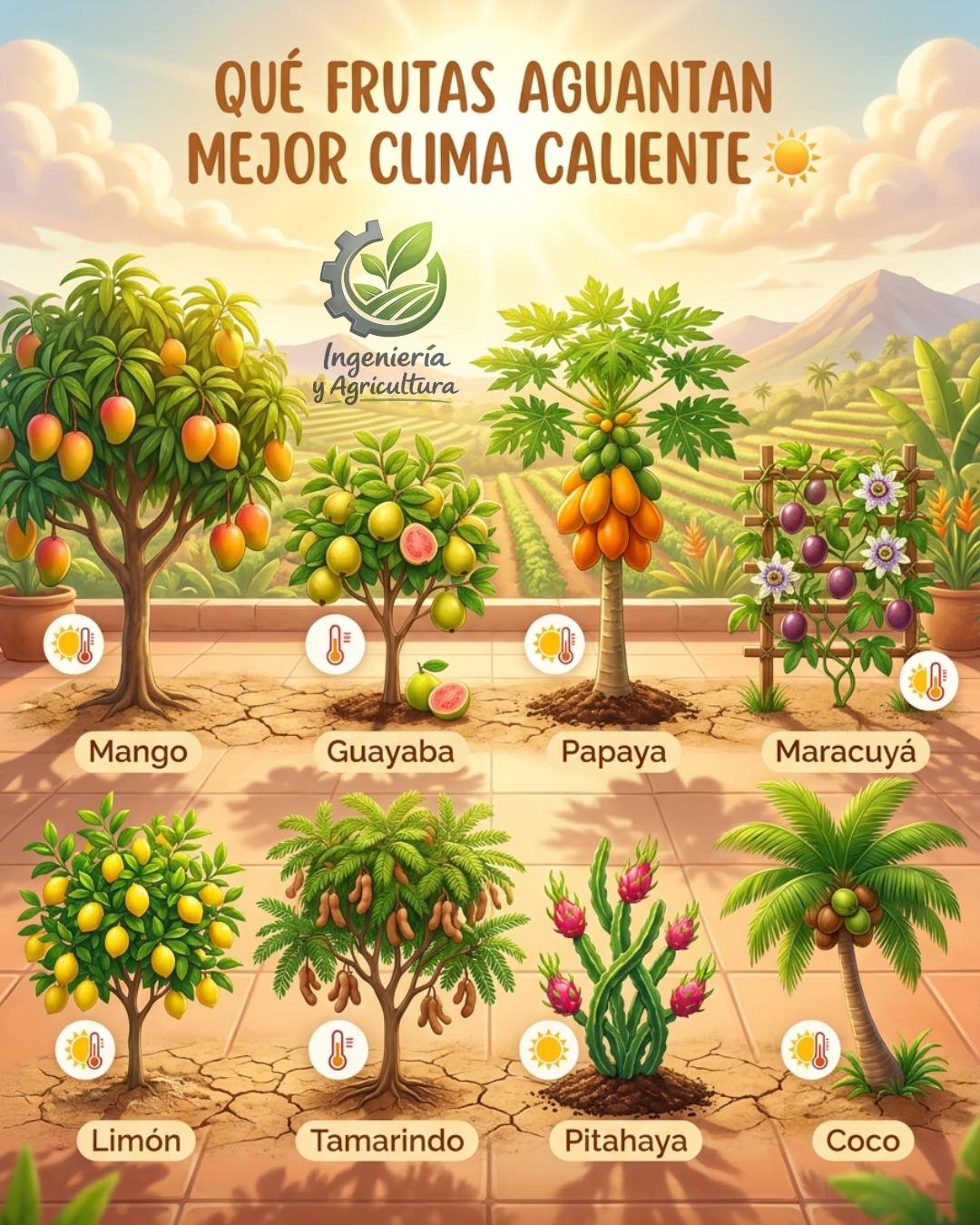 frutas, clima, caliente