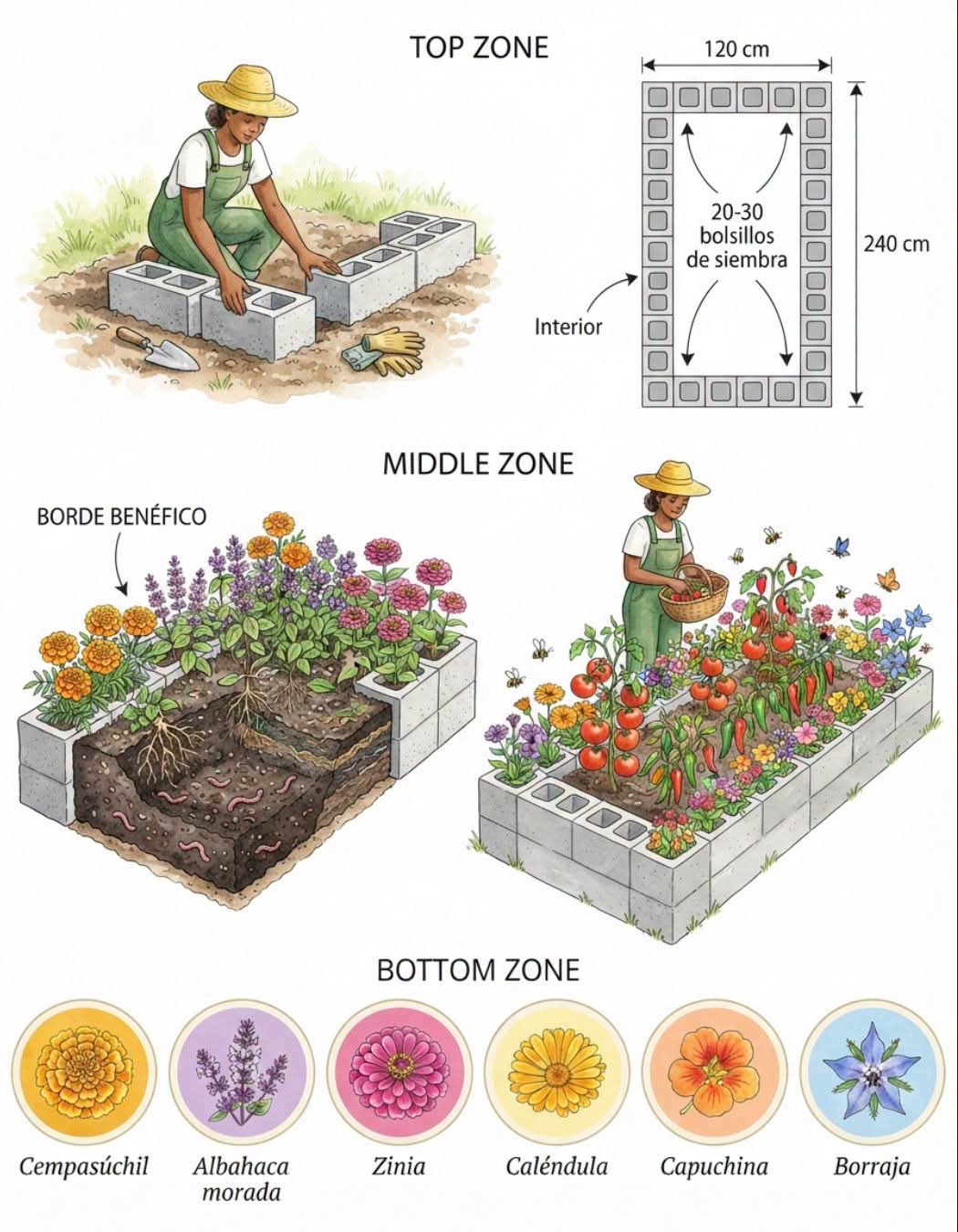 jardin, flores