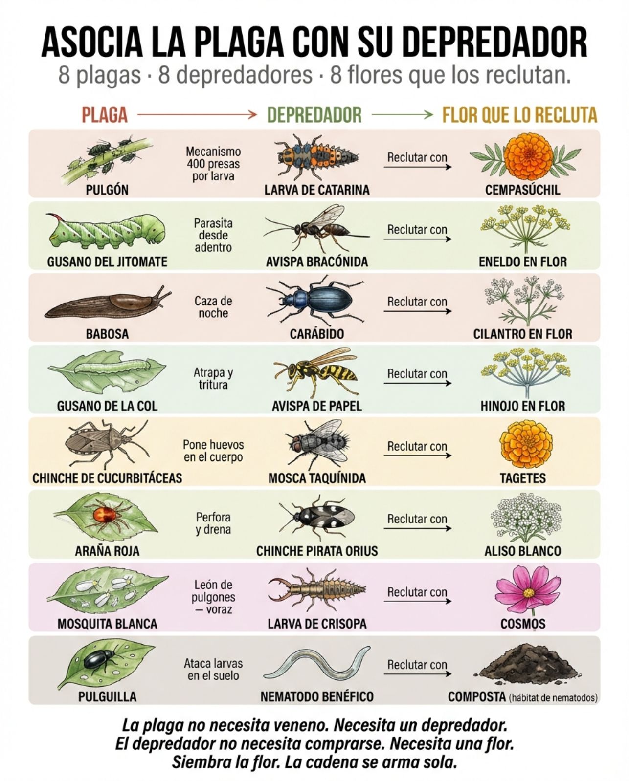 plaga, depredador, flor