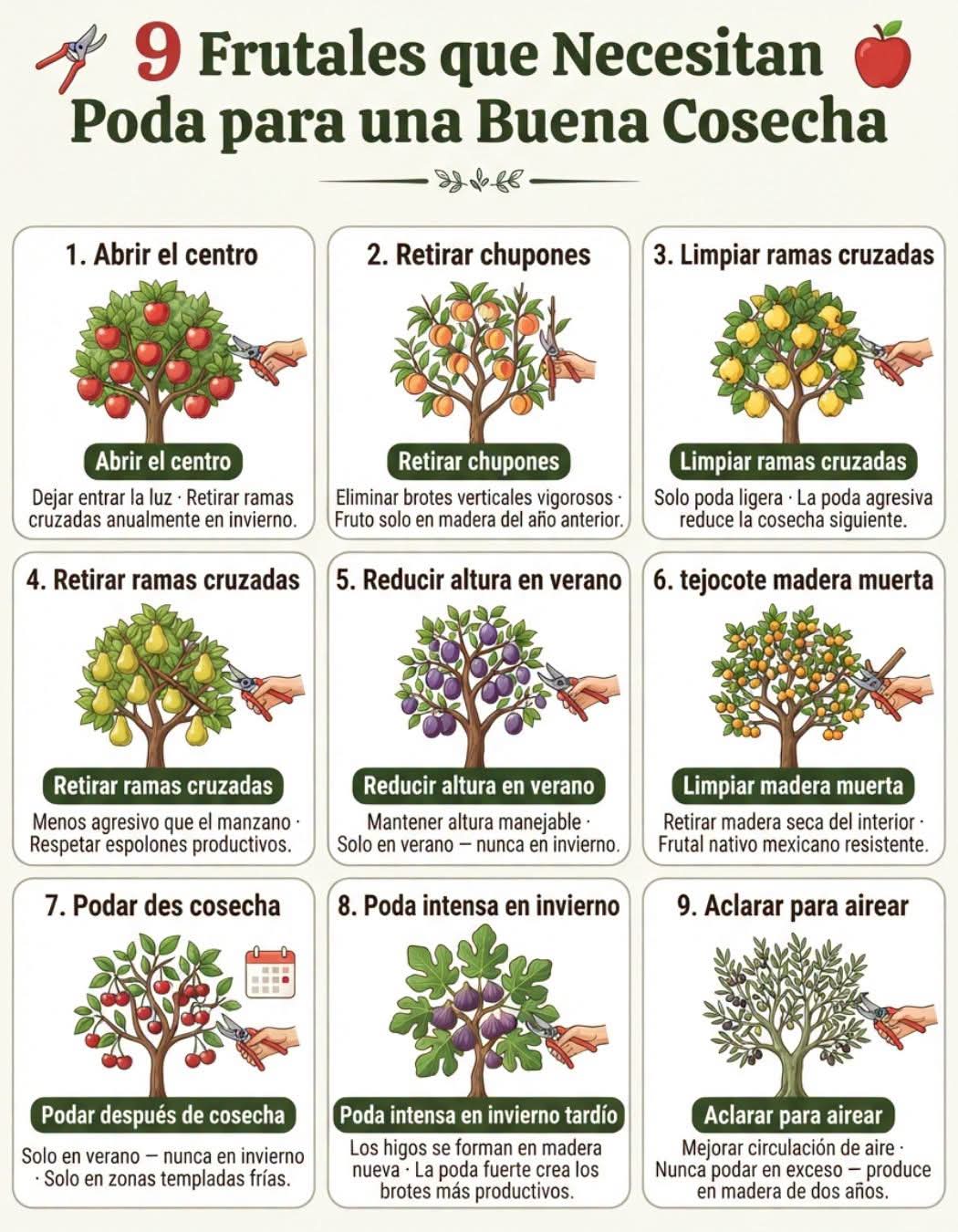 poda, frutales