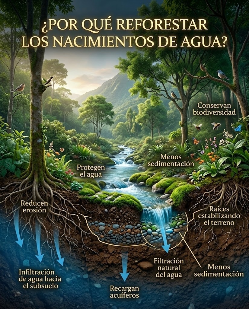 reforestar, nacimiento, agua