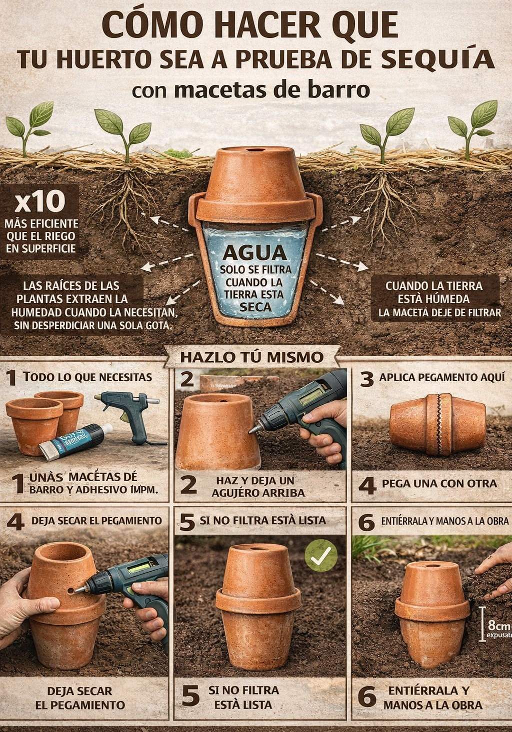 riego, maceta, barro