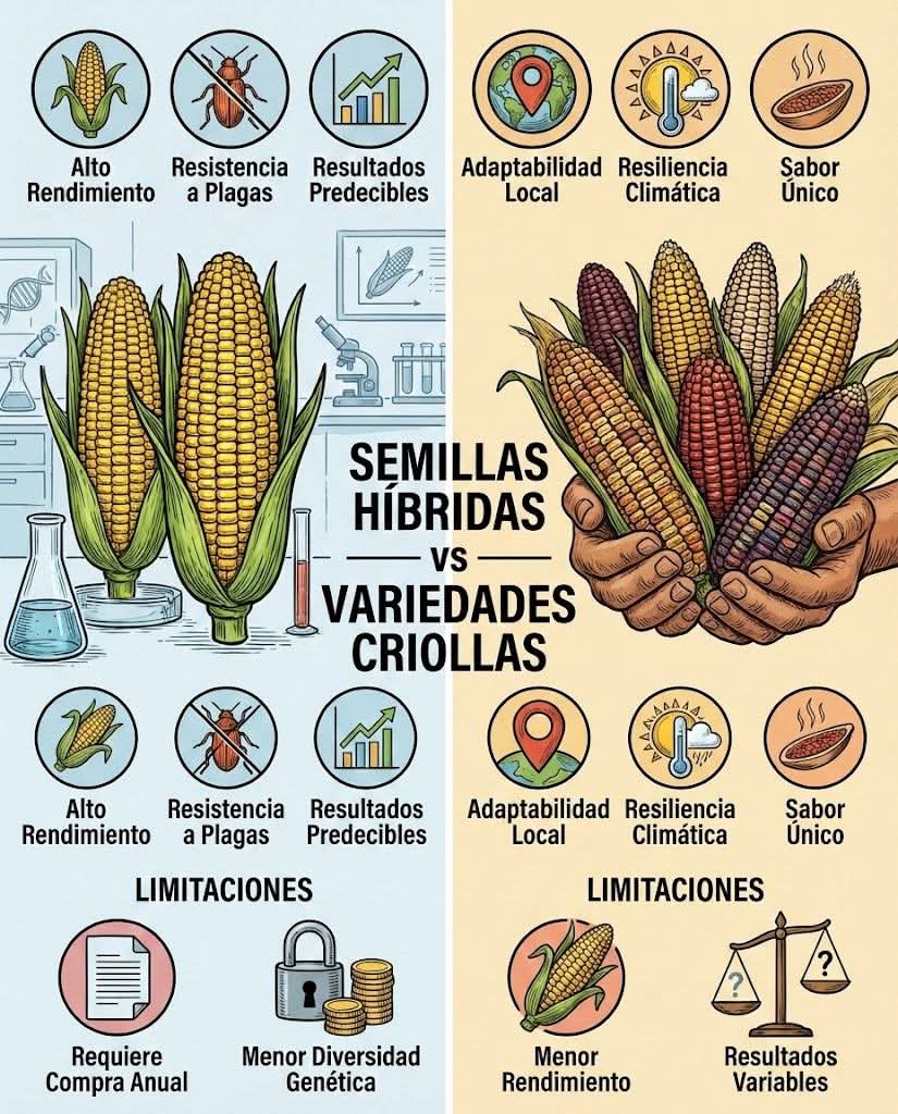 semillas, hibridas, variedades, criollas