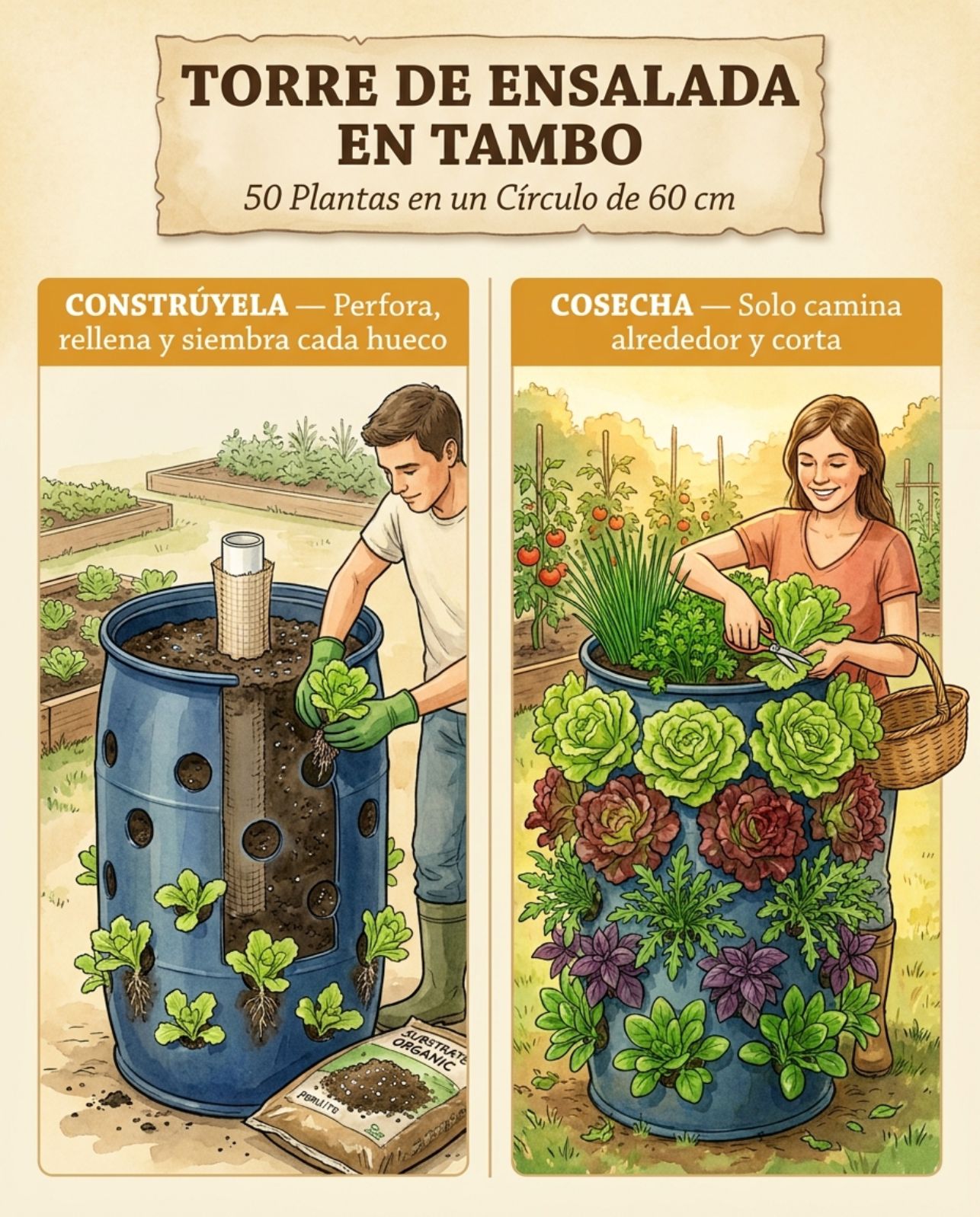 torre, ensalada, tambo