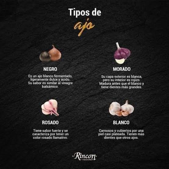 ajo, tipos