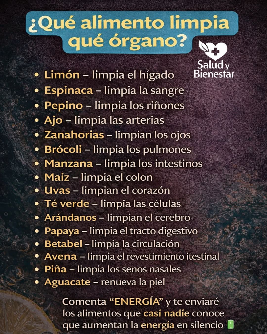 alimentos, organos