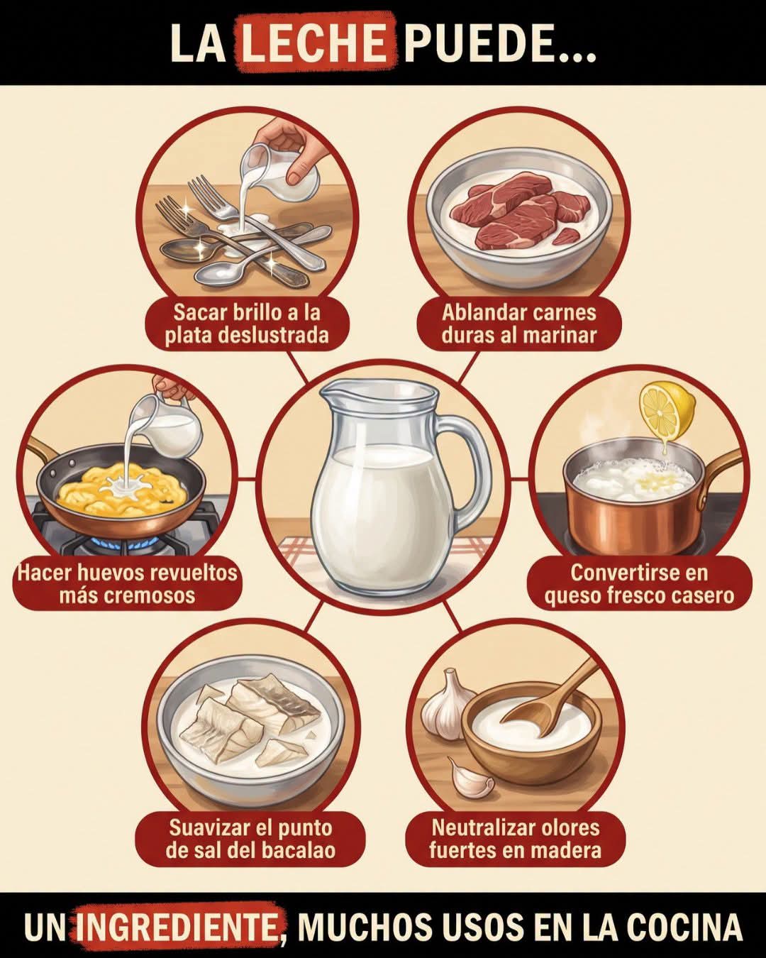 leche, usos