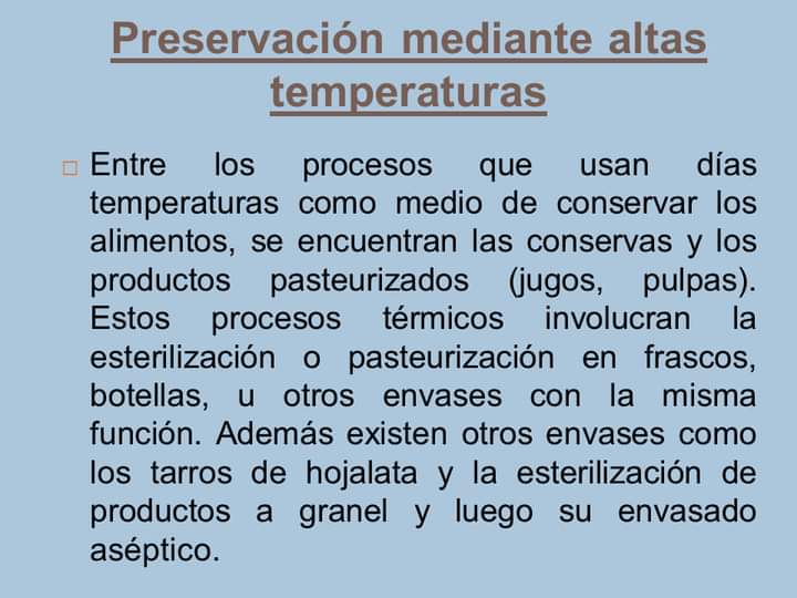 temperatura, preservacion