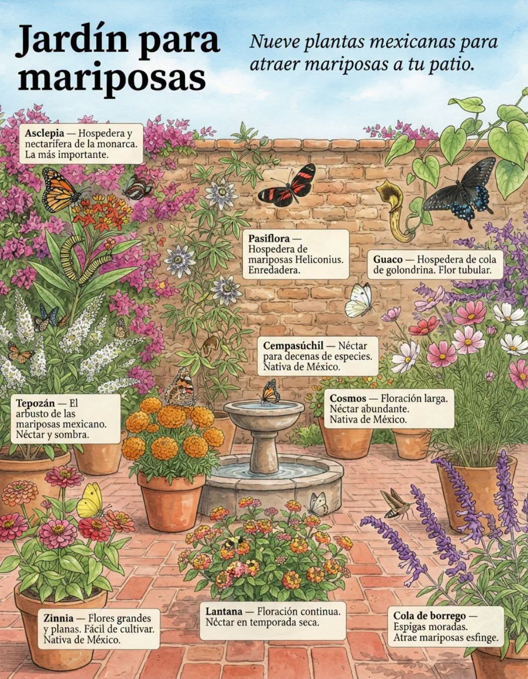 jardin, mariposas