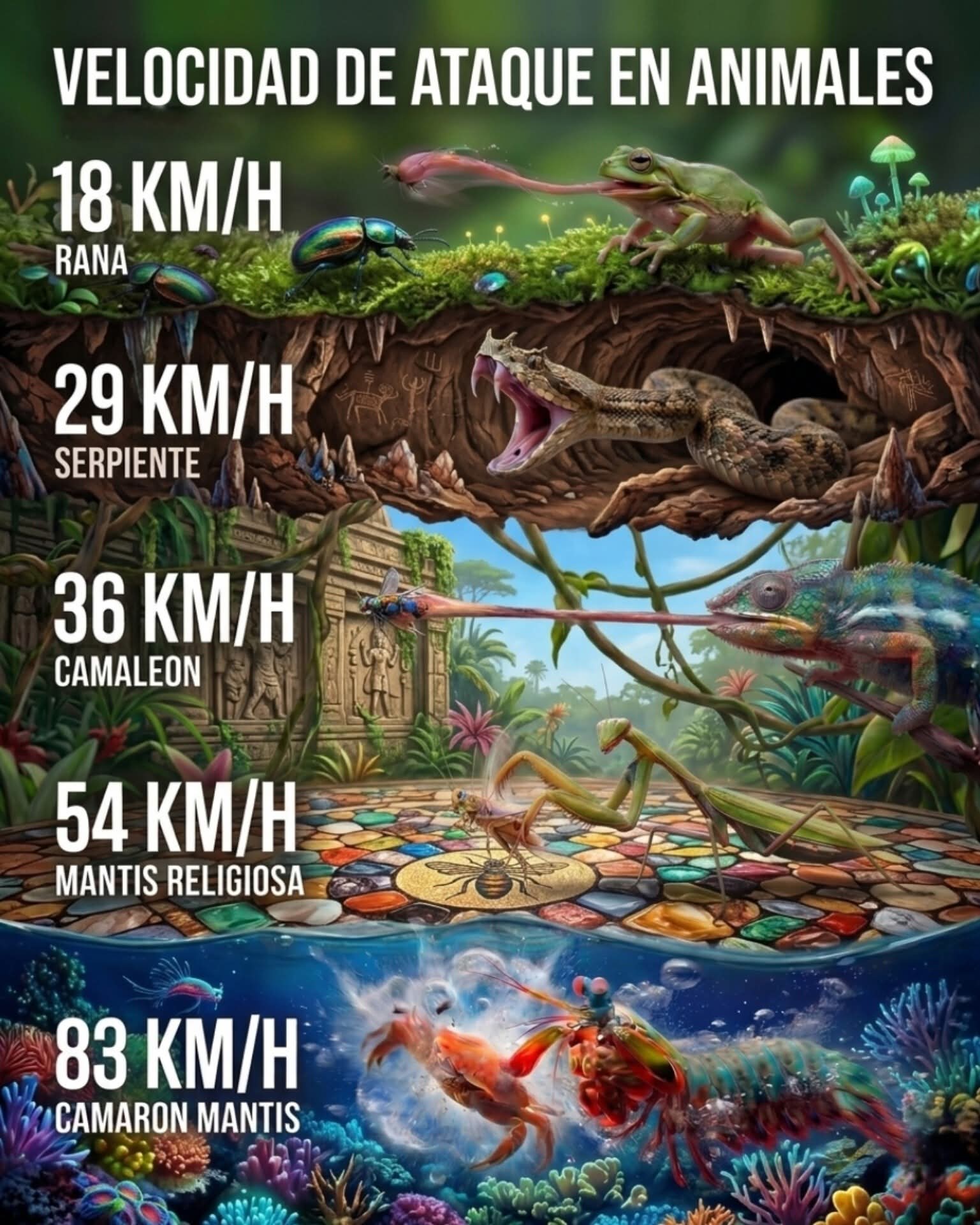 velocidad, ataque, animales