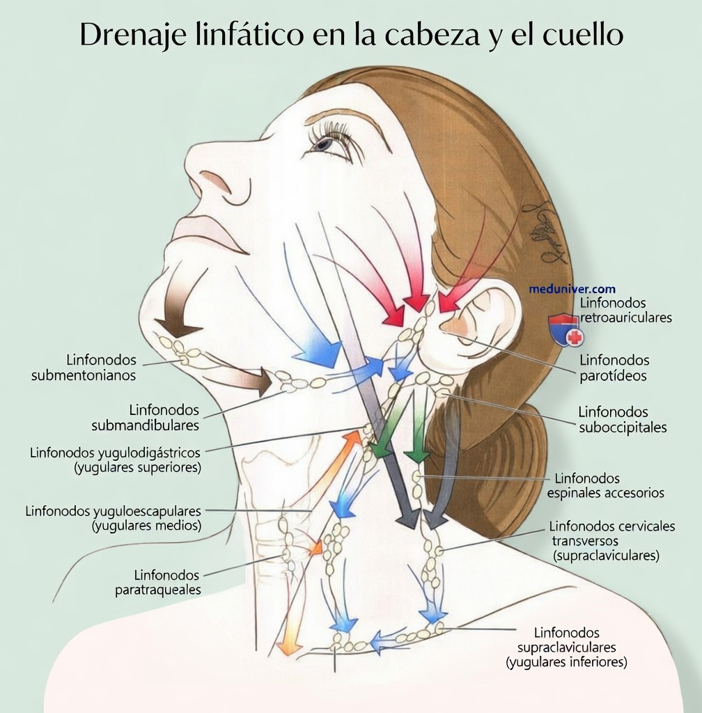 drenaje, linfatico, cabeza