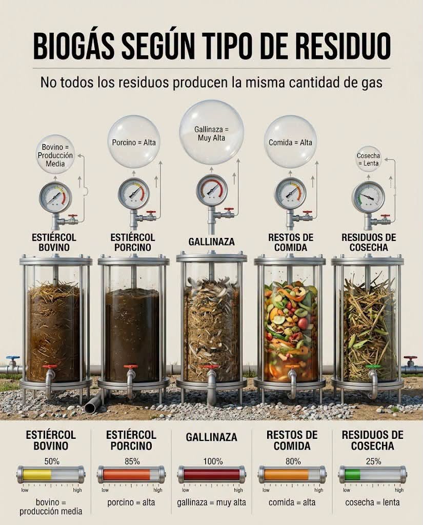 biogas, tipos
