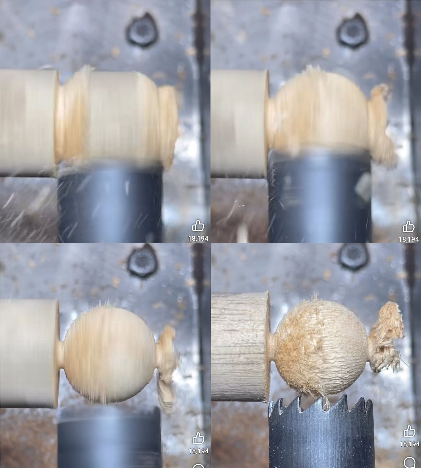 broca, madera, bolas