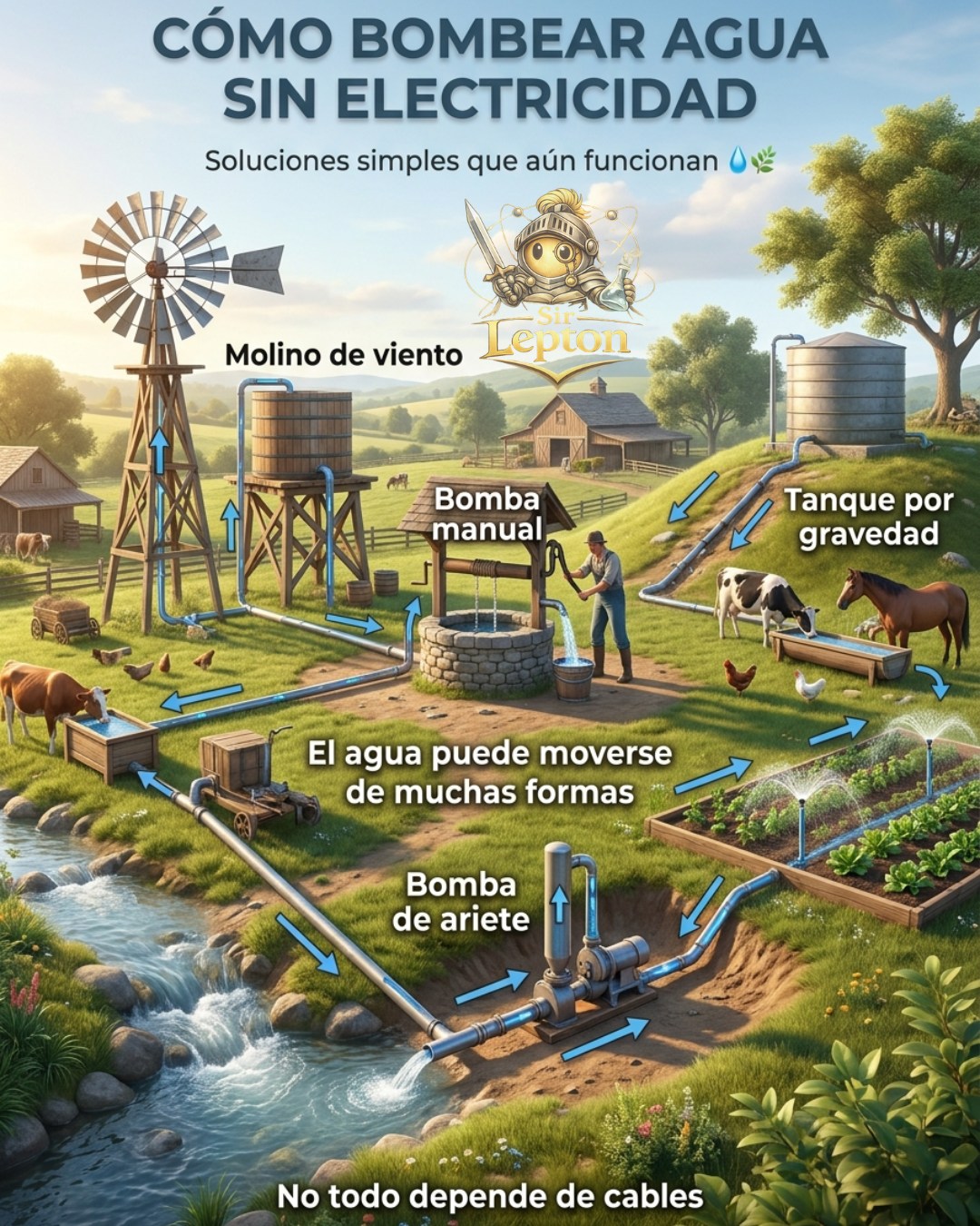 bomba, sin, electricidad