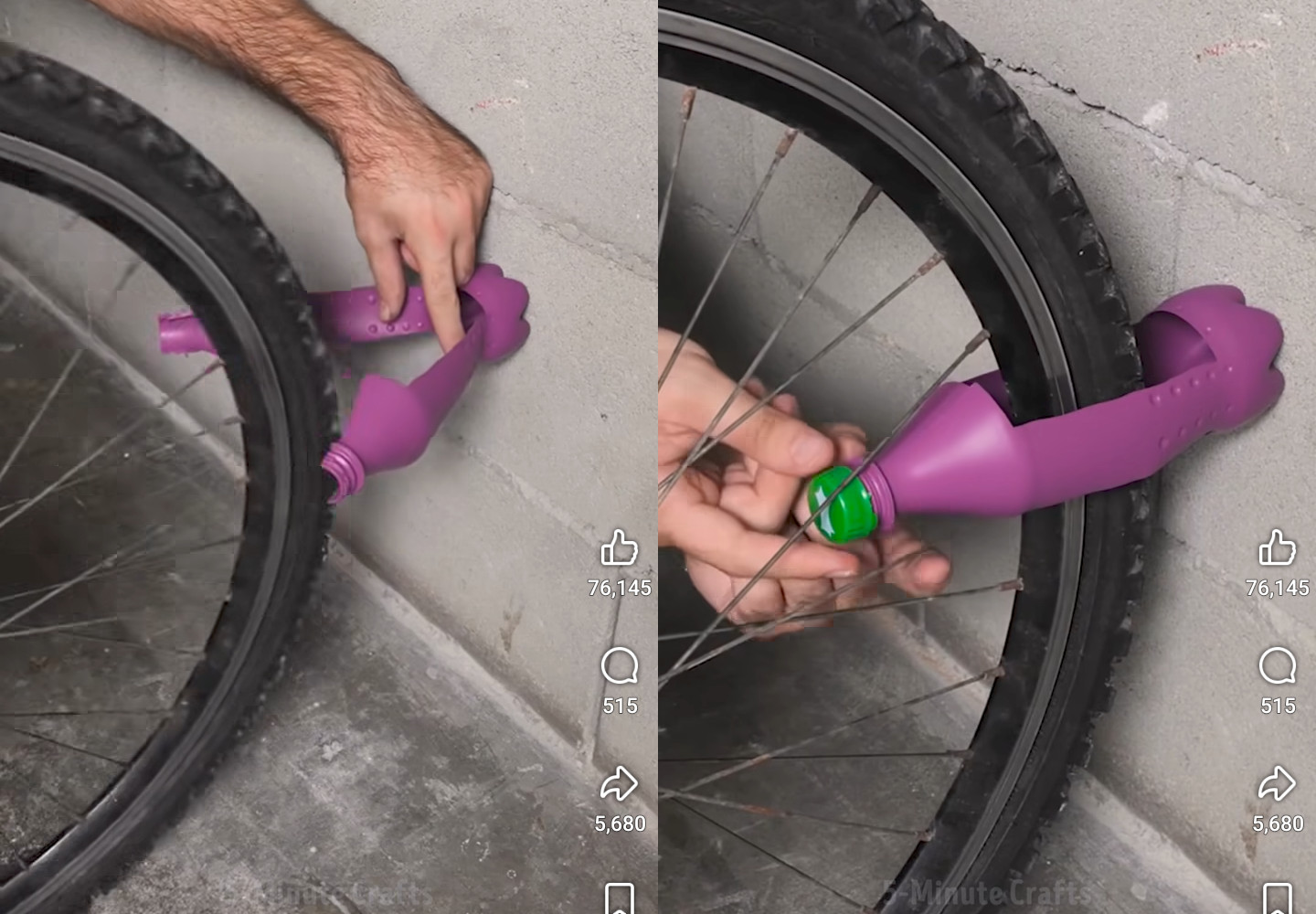 estacionamiento, bicicleta, botella