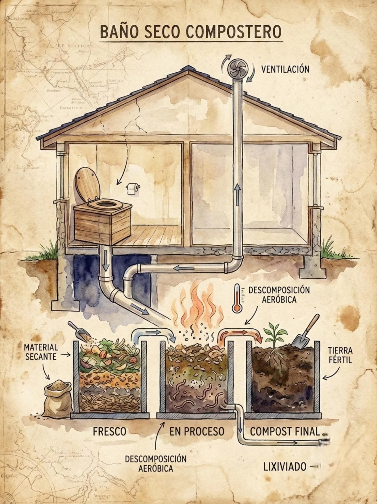 bano, seco, compostero