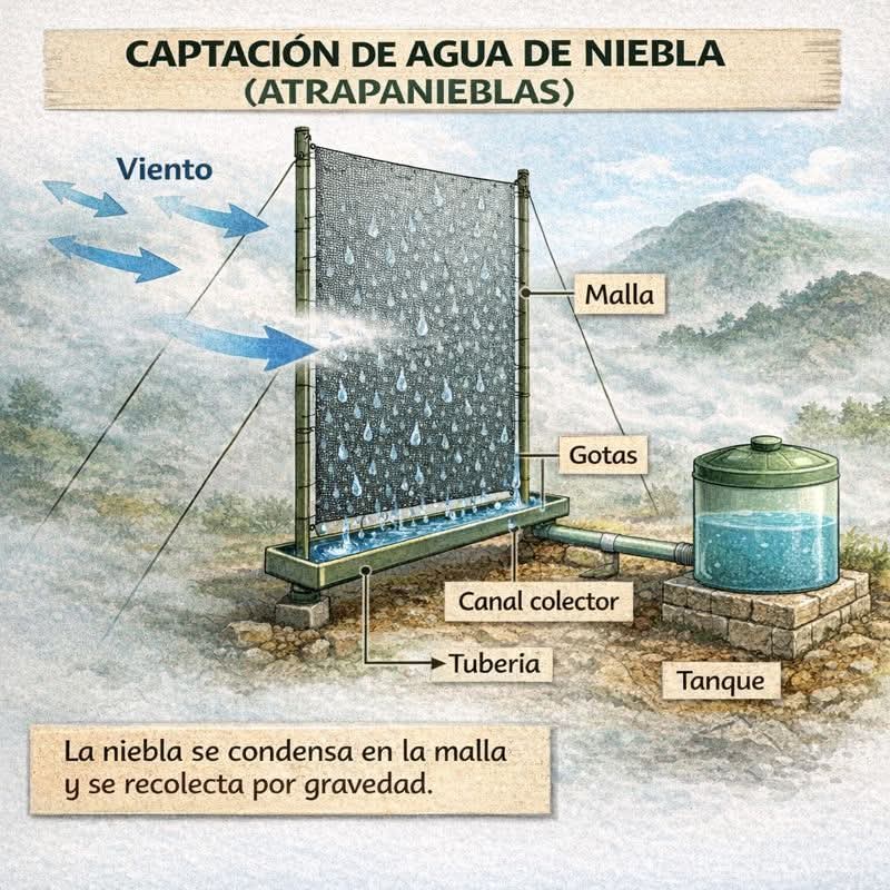 captacion, agua, niebla