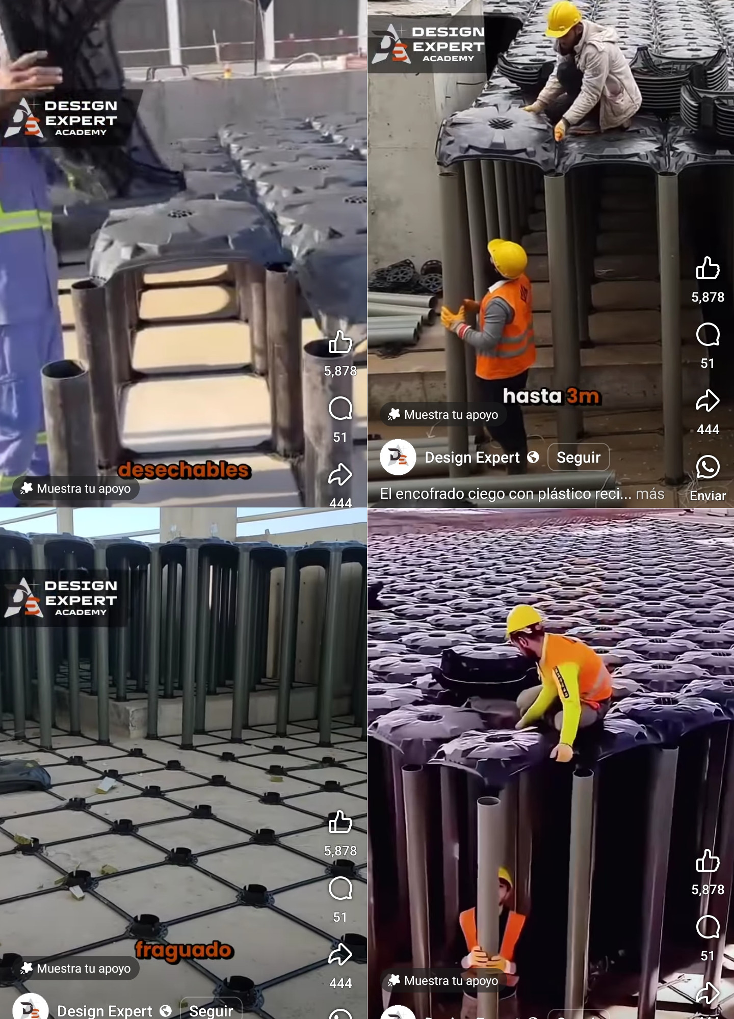 encofrado, plastico, resiclado