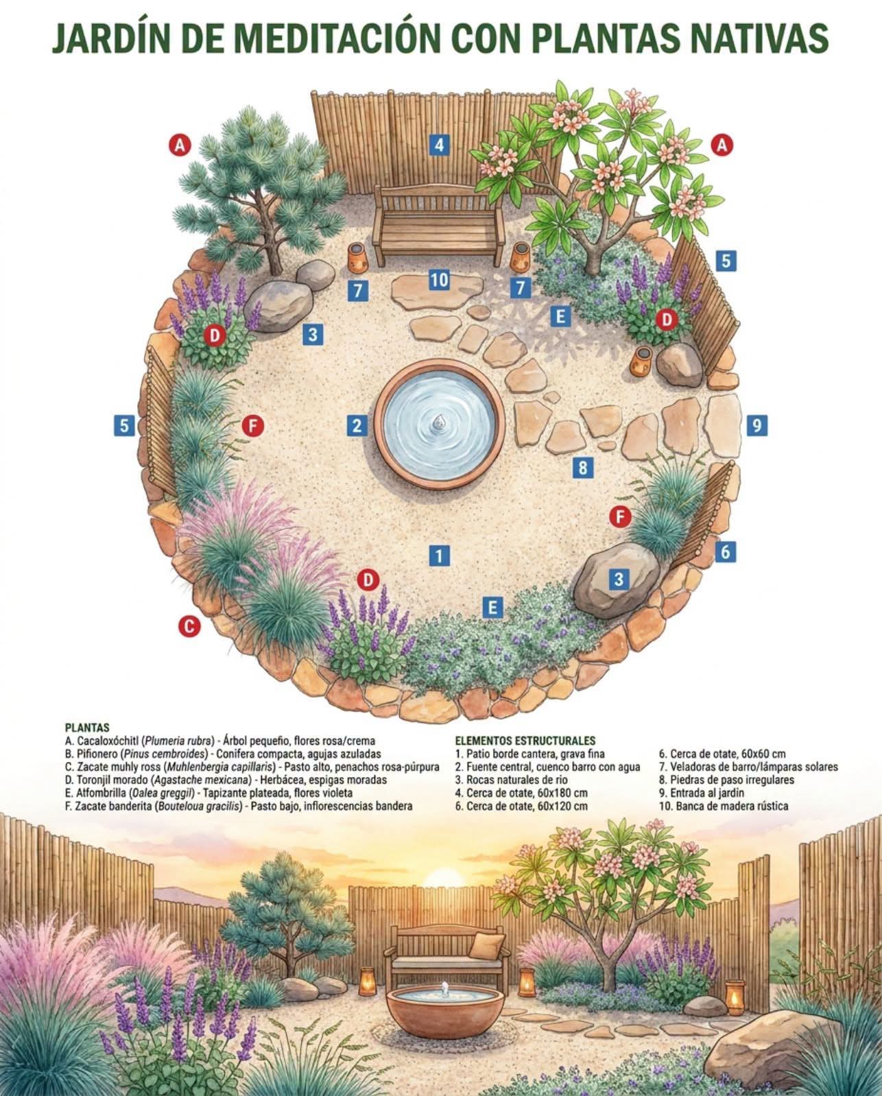 jardin, meditacion