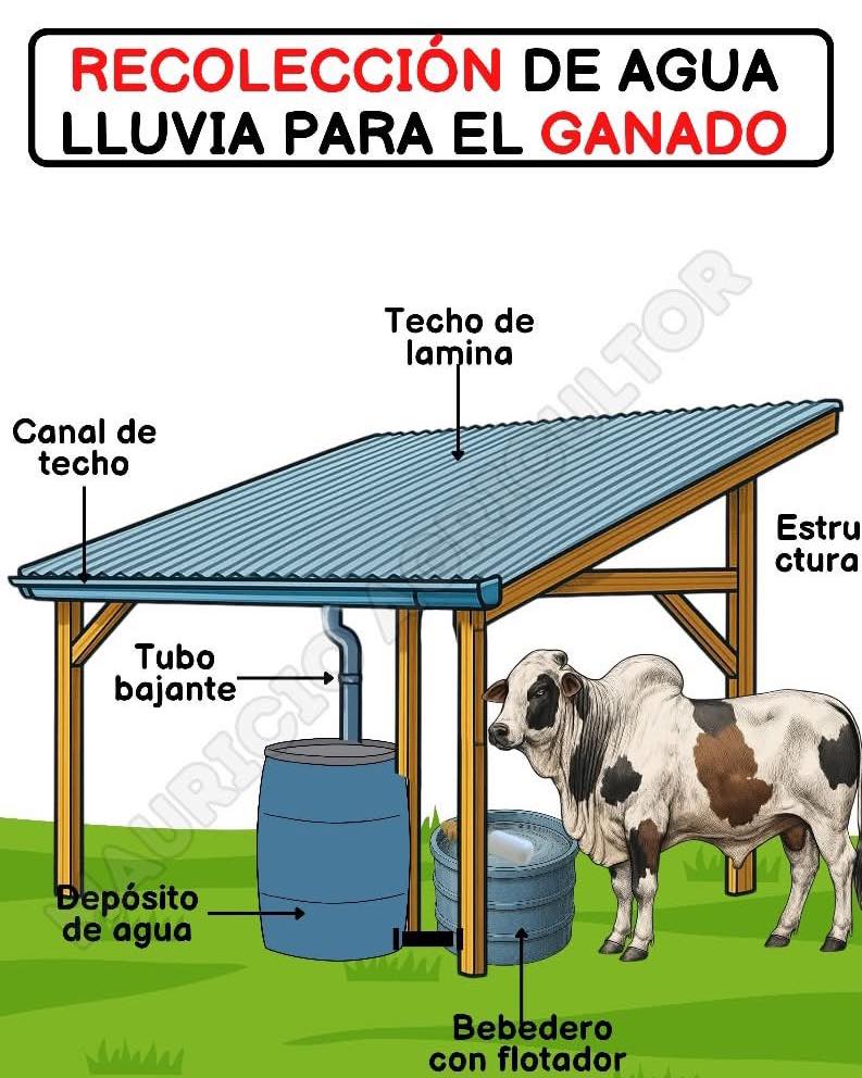 recolector, agua, ganado