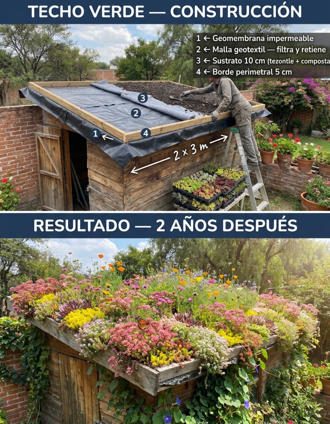 techo, verde