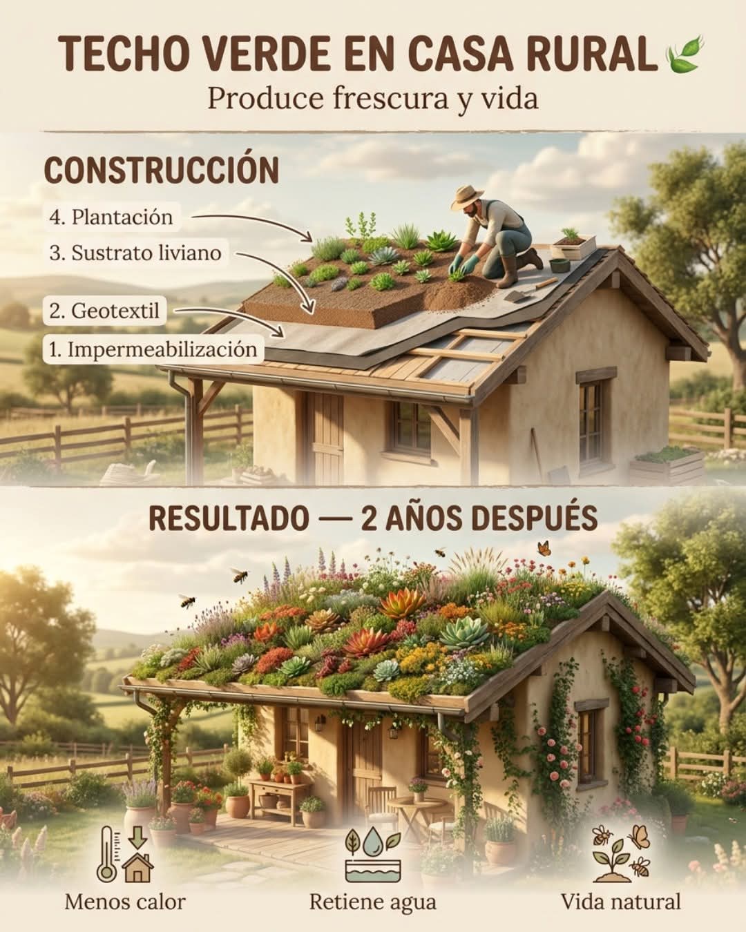 techo, verde