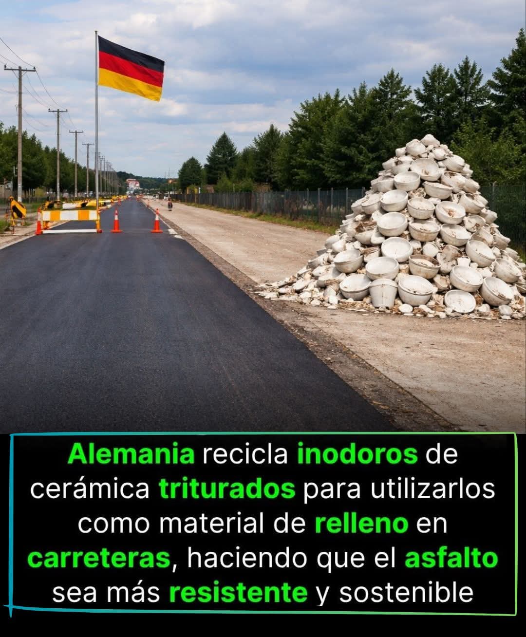 inodoros, relleno, asfalto