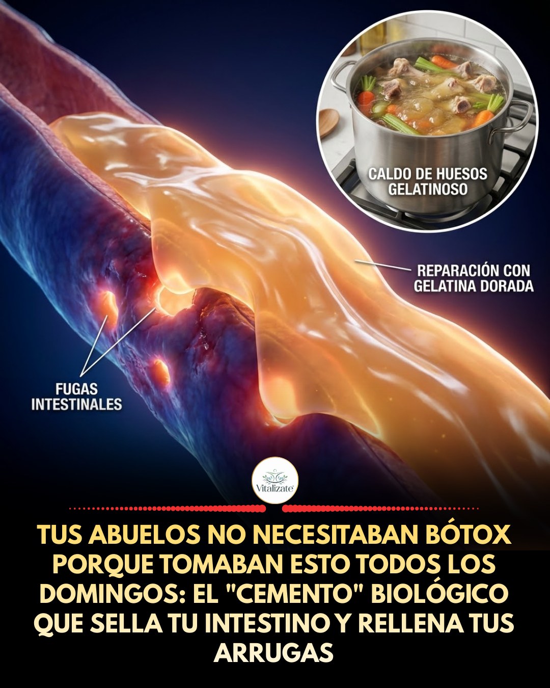 caldo, huesos, intestino, arrugas