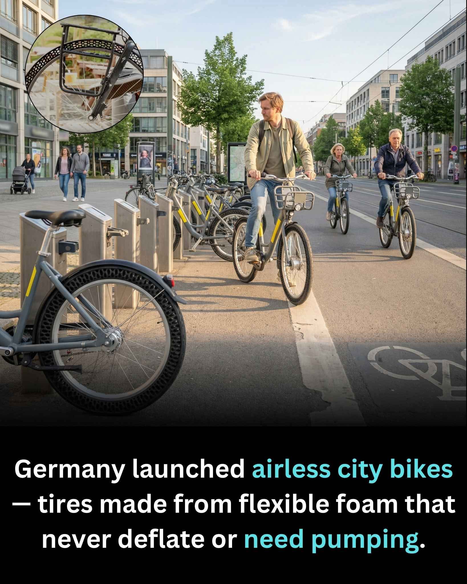 llantas, bicicleta, sin, aire