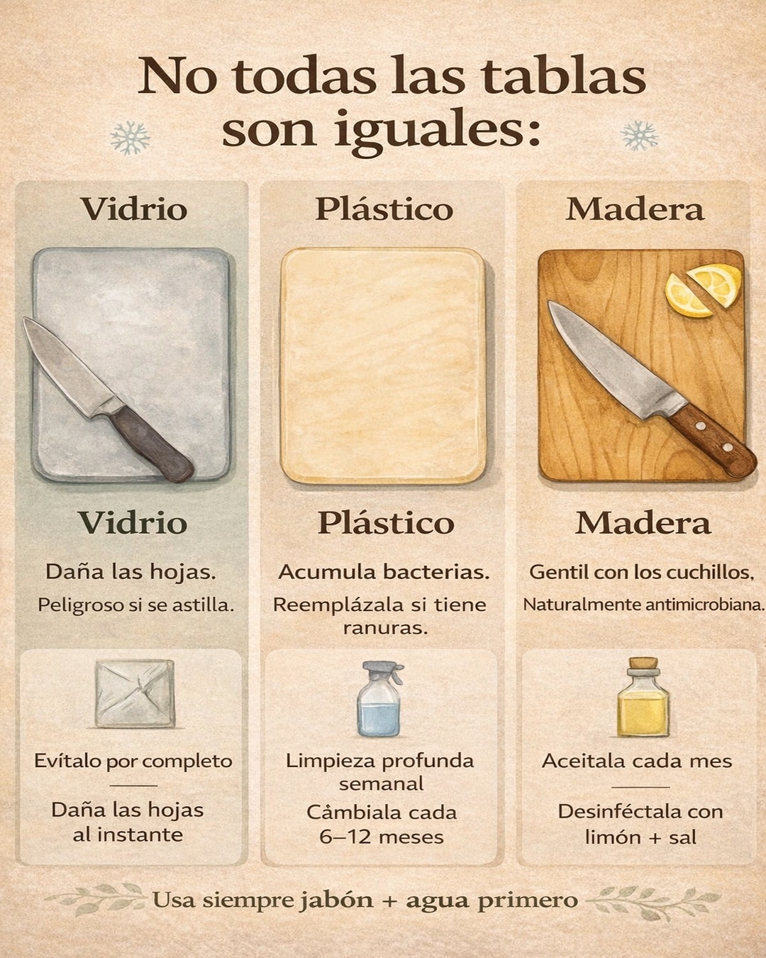 tablas, cocina