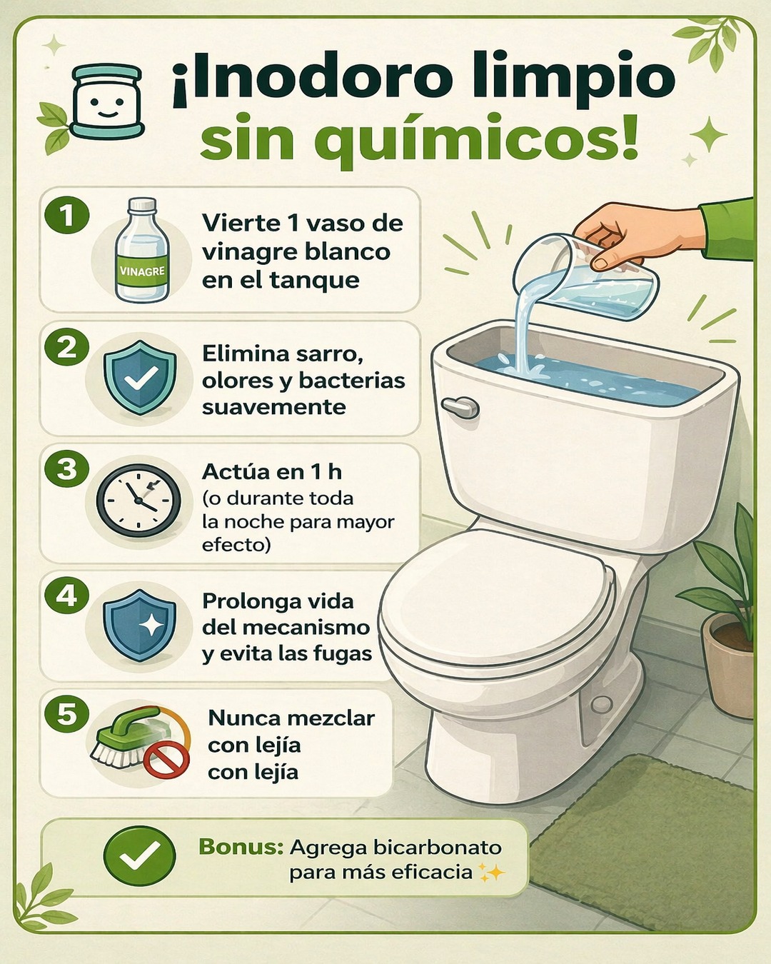 inodoro, limpio, vinagre