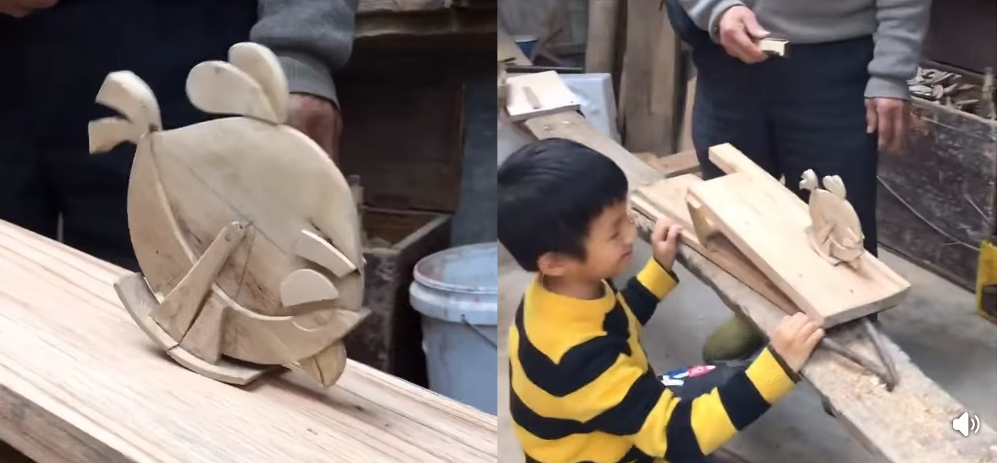 pollo, madera, caminador